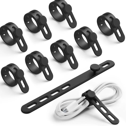 Reusable Silicone Cable Ties – Elastic Adjustable Cord Organizer Straps with Lock Buckle - SQN station By 22GM-style