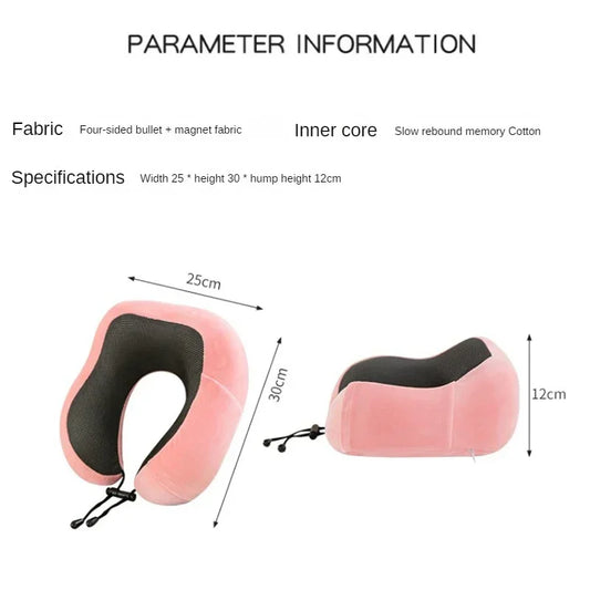 U-Shaped Memory Foam Neck Pillow – Soft Travel & Cervical Support Pillow for Airplane & Sleep - SQN station By 22GM-style