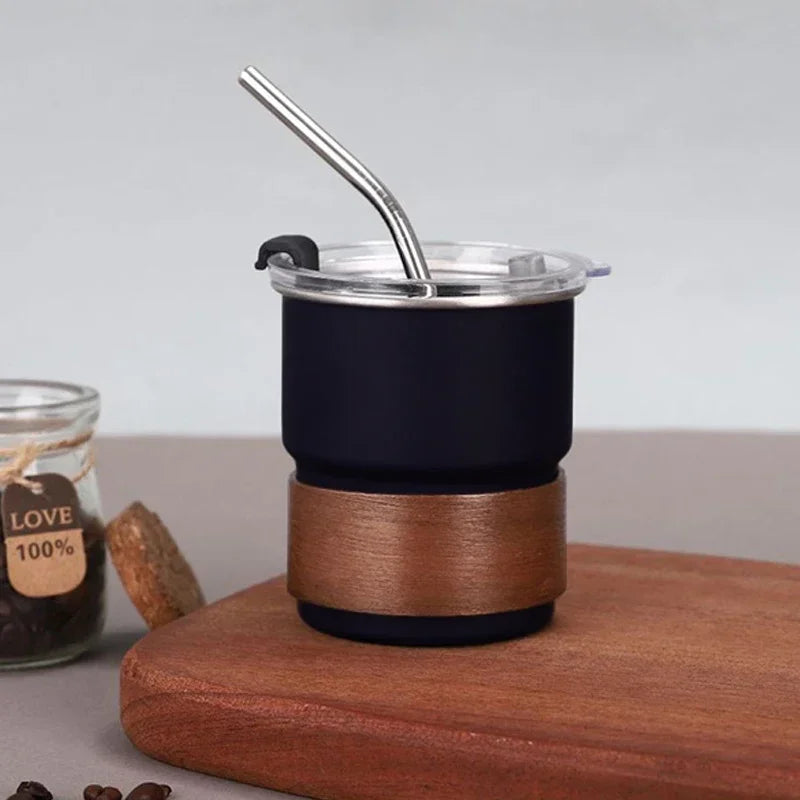300ml Stainless Steel Camping Coffee Mug with Lid – Portable Heat-Resistant Outdoor Cup - SQN station By 22GM-style