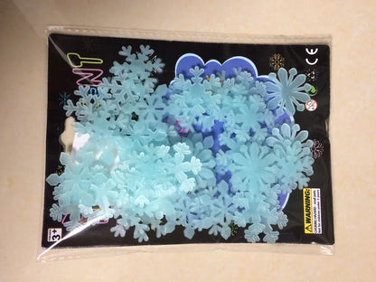50pcs Glow Snowflake Wall Stickers – Luminous Christmas & Kids Room Decor Decals - SQN station By 22GM-style