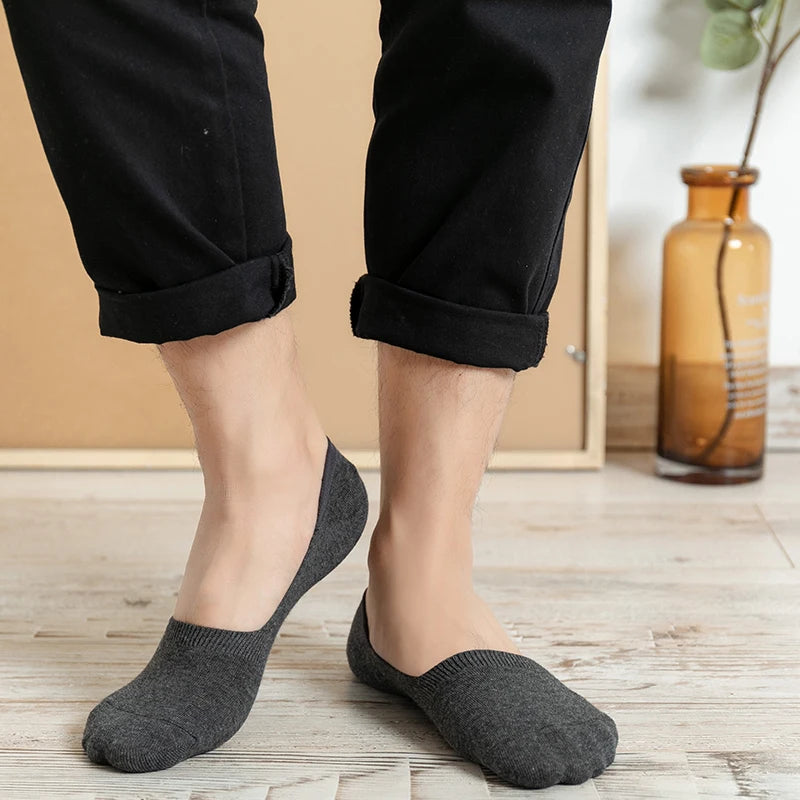 5 Pairs Quality Silicone Non-skid Mens Boat Socks - SQN station By 22GM-style