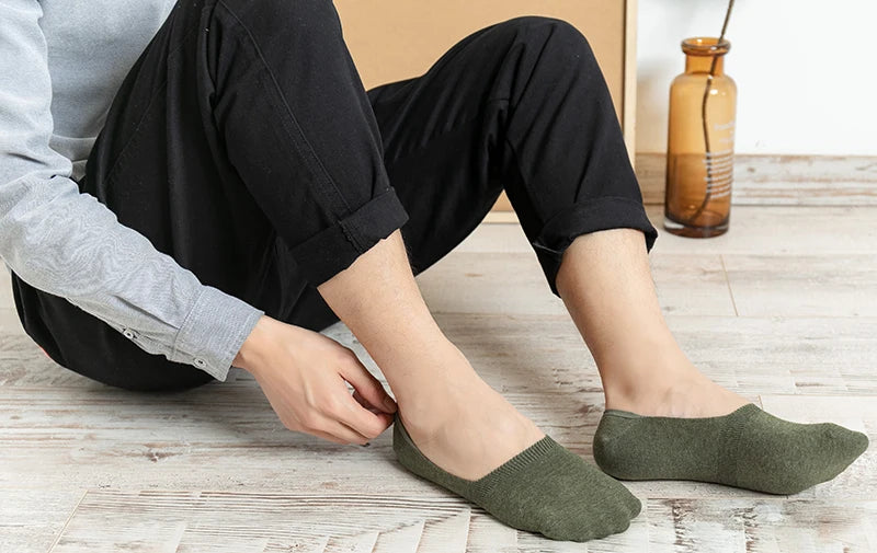 5 Pairs Quality Silicone Non-skid Mens Boat Socks - SQN station By 22GM-style