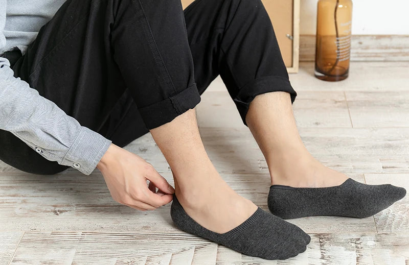 5 Pairs Quality Silicone Non-skid Mens Boat Socks - SQN station By 22GM-style