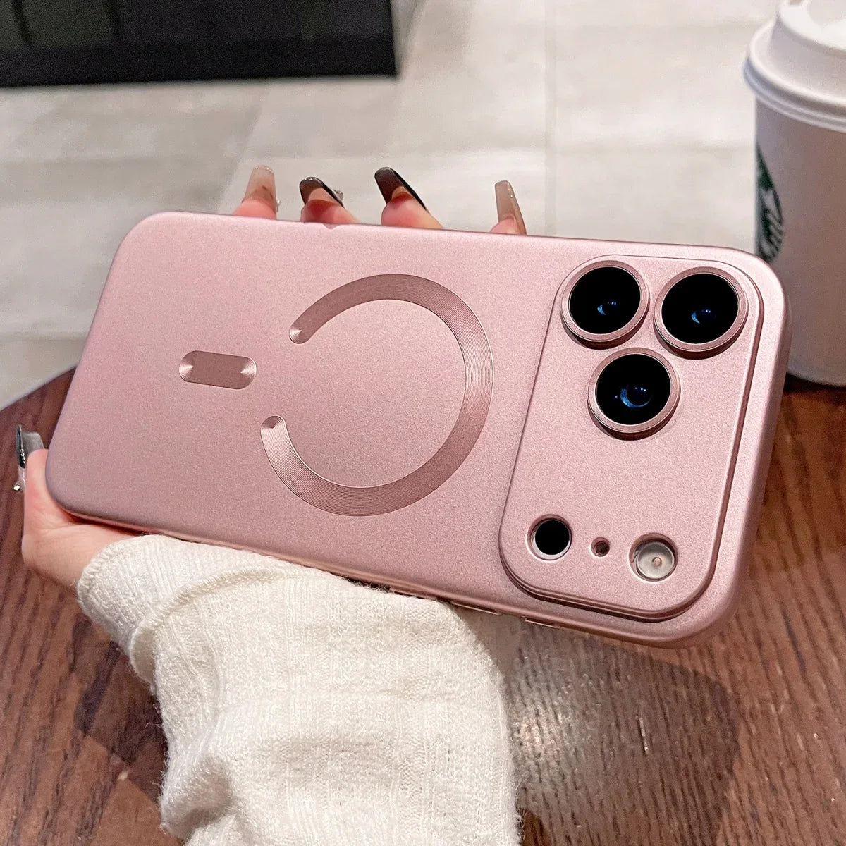 Metallic Magnetic MagSafe Case – Soft Protective Case for iPhone 12–17 Series with Lens Guard - SQN station By 22GM-style