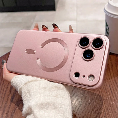 Metallic Magnetic MagSafe Case – Soft Protective Case for iPhone 12–17 Series with Lens Guard - SQN station By 22GM-style