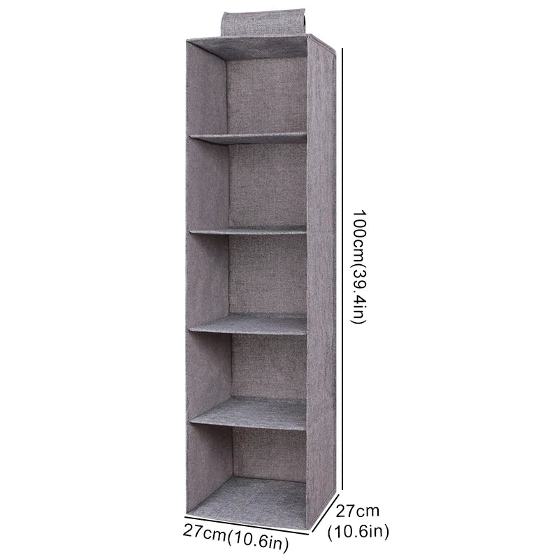 Cotton Linen Hanging Storage Organizer – Drawer Style Wardrobe Hanging Bag - SQN station By 22GM-style