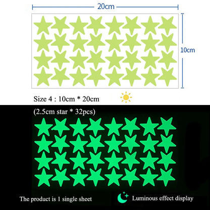 Glow in the Dark Star Wall Stickers – Luminous Kids Room & Bedroom Decoration - SQN station By 22GM-style