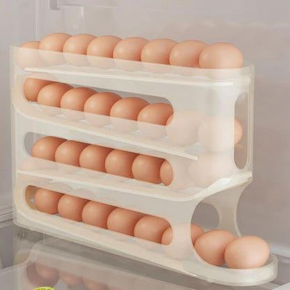 4 Layer Sliding Egg Storage Box – Automatic Rolling Refrigerator Egg Organizer - SQN station By 22GM-style