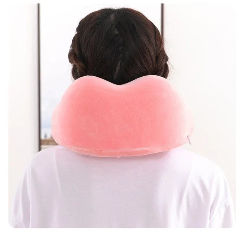U-Shaped Memory Foam Neck Pillow – Soft Travel & Cervical Support Pillow for Airplane & Sleep - SQN station By 22GM-style