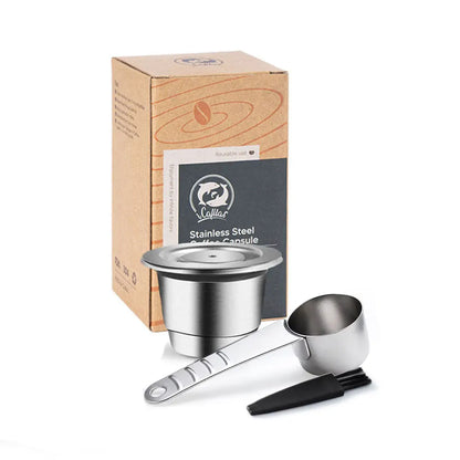Reusable Stainless Steel Coffee Capsule for Nespresso – Refillable Espresso Pods Compatible with Essenza Mini, Inissia & Pixie - SQN station By 22GM-style