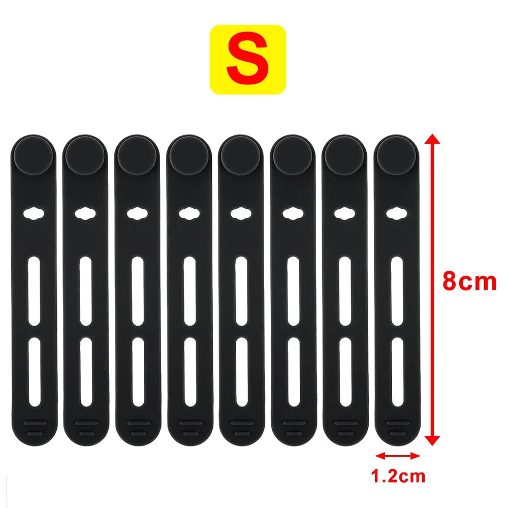 Reusable Silicone Cable Ties – Elastic Adjustable Cord Organizer Straps with Lock Buckle - SQN station By 22GM-style