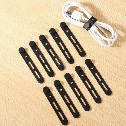 Reusable Silicone Cable Ties – Elastic Adjustable Cord Organizer Straps with Lock Buckle - SQN station By 22GM-style