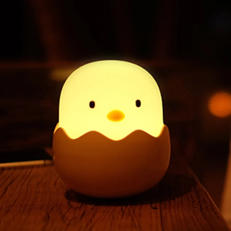 Eggshell LED Night Light – Cute Cartoon Touch Lamp with Adjustable Warm Light, Rechargeable for Kids Bedroom - SQN station By 22GM-style