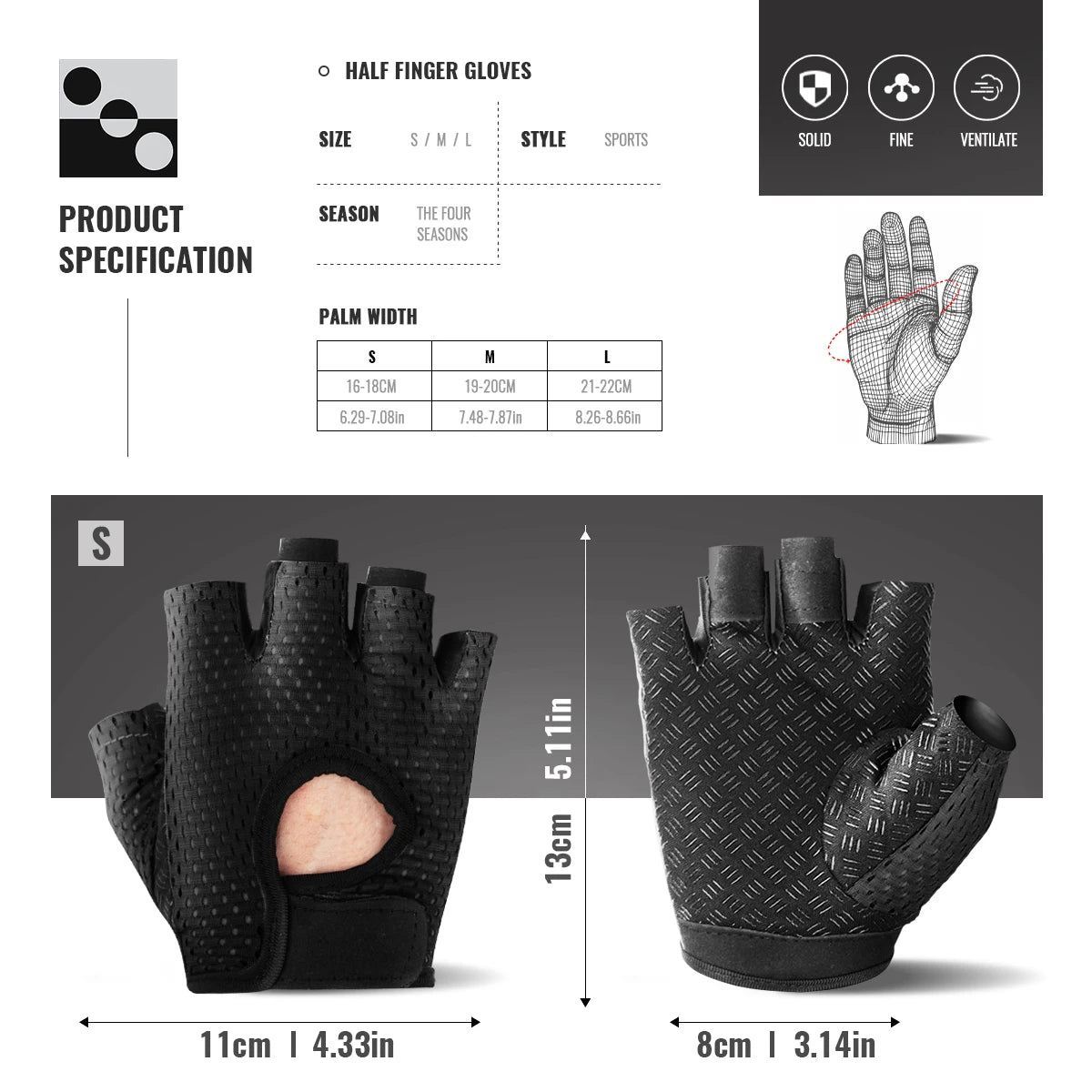 Women’s Fitness Gloves – Breathable Half-Finger Anti-Slip Gym Gloves for Cycling, Weight Training & Yoga - SQN station By 22GM-style