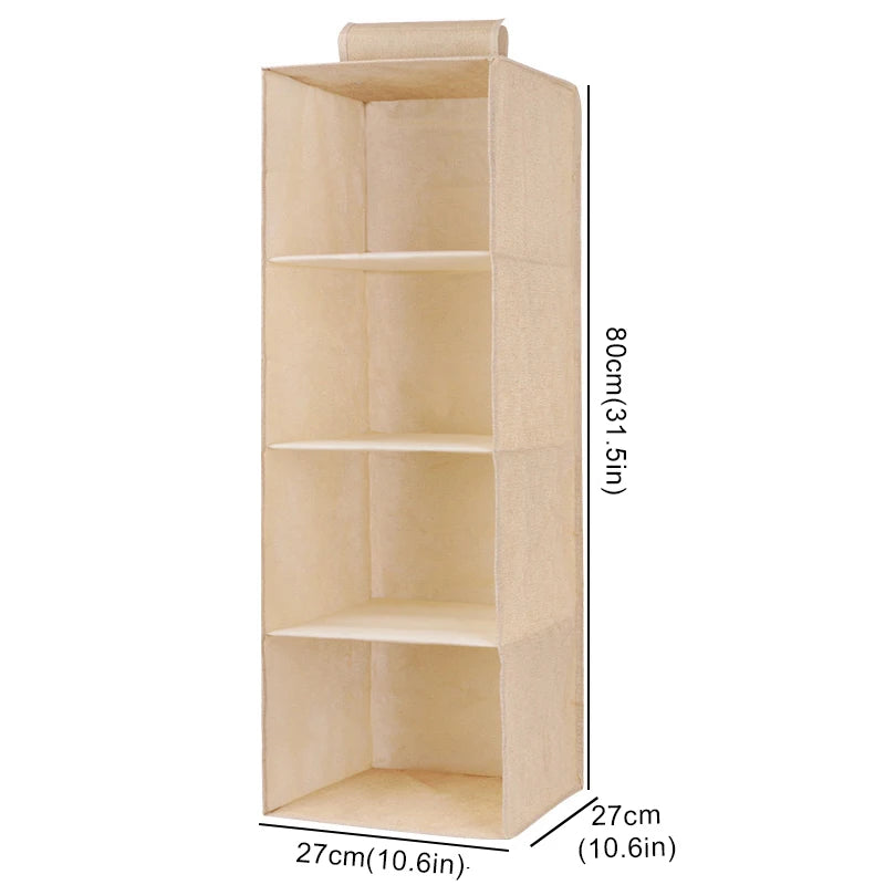 Cotton Linen Hanging Storage Organizer – Drawer Style Wardrobe Hanging Bag - SQN station By 22GM-style