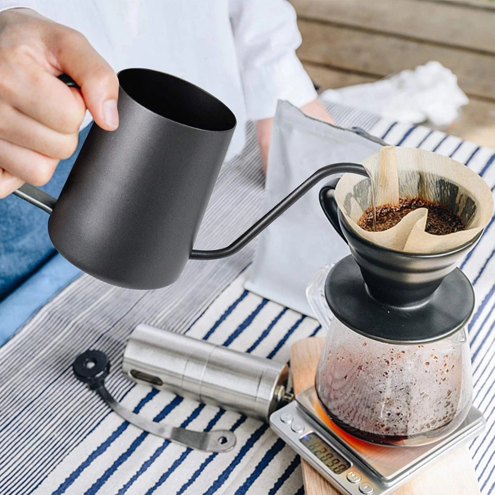 12oz Long Narrow Spout Coffee Pot – Stainless Steel Gooseneck Drip Kettle for Pour Over Brewing - SQN station By 22GM-style