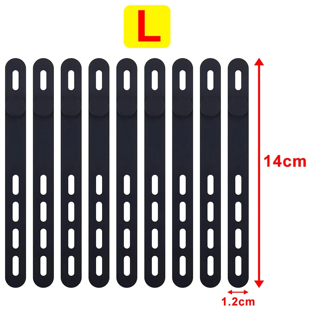 Reusable Silicone Cable Ties – Elastic Adjustable Cord Organizer Straps with Lock Buckle - SQN station By 22GM-style