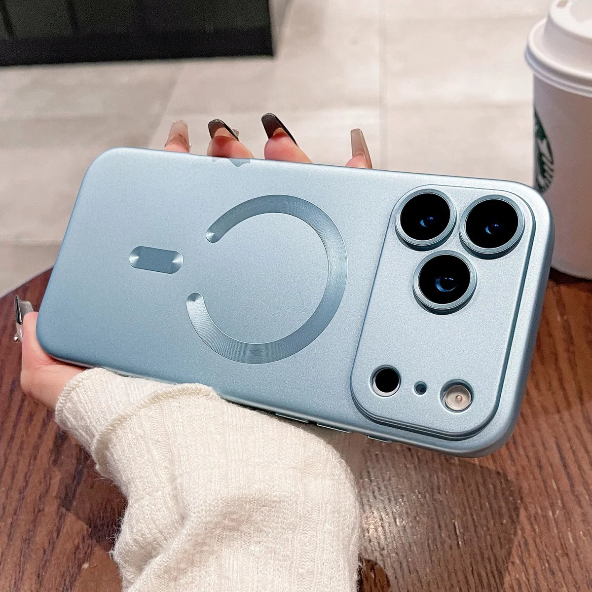 Metallic Magnetic MagSafe Case – Soft Protective Case for iPhone 12–17 Series with Lens Guard - SQN station By 22GM-style
