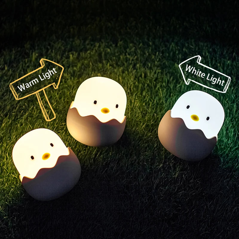 Eggshell LED Night Light – Cute Cartoon Touch Lamp with Adjustable Warm Light, Rechargeable for Kids Bedroom - SQN station By 22GM-style
