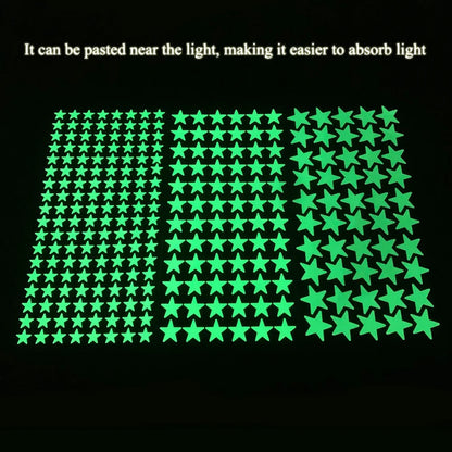Glow in the Dark Star Wall Stickers – Luminous Kids Room & Bedroom Decoration - SQN station By 22GM-style