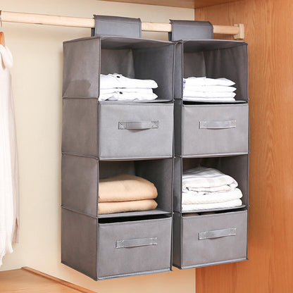 Cotton Linen Hanging Storage Organizer – Drawer Style Wardrobe Hanging Bag - SQN station By 22GM-style