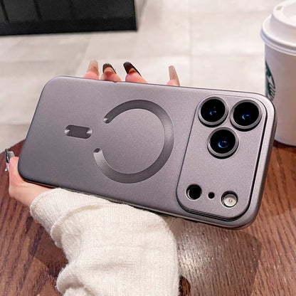 Metallic Magnetic MagSafe Case – Soft Protective Case for iPhone 12–17 Series with Lens Guard - SQN station By 22GM-style