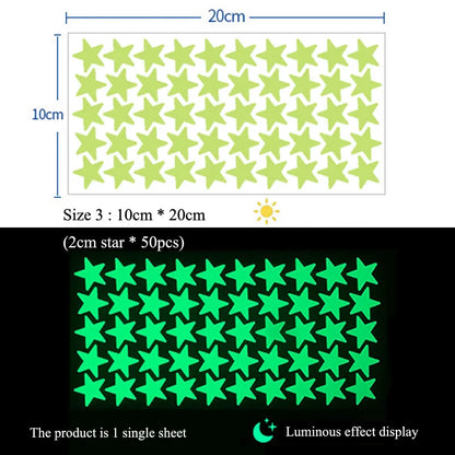 Glow in the Dark Star Wall Stickers – Luminous Kids Room & Bedroom Decoration - SQN station By 22GM-style