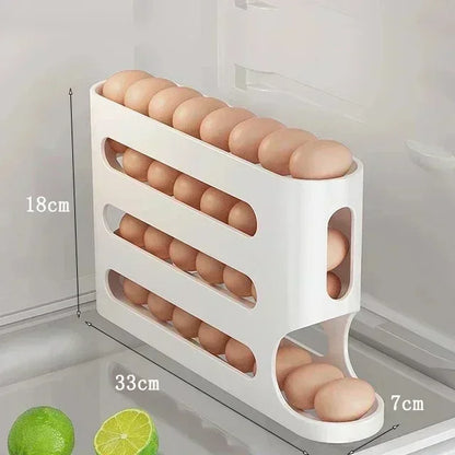 4 Layer Sliding Egg Storage Box – Automatic Rolling Refrigerator Egg Organizer - SQN station By 22GM-style