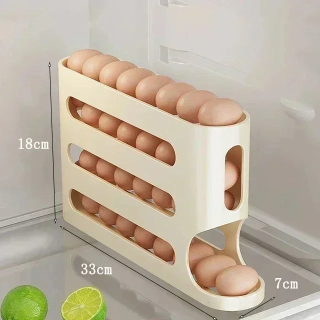 4 Layer Sliding Egg Storage Box – Automatic Rolling Refrigerator Egg Organizer - SQN station By 22GM-style