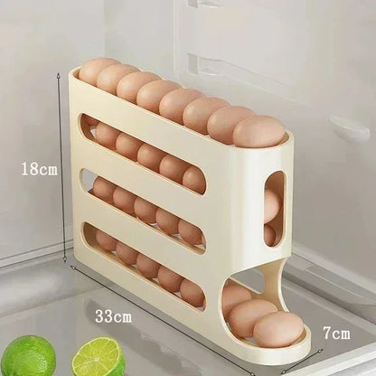 4 Layer Sliding Egg Storage Box – Automatic Rolling Refrigerator Egg Organizer - SQN station By 22GM-style