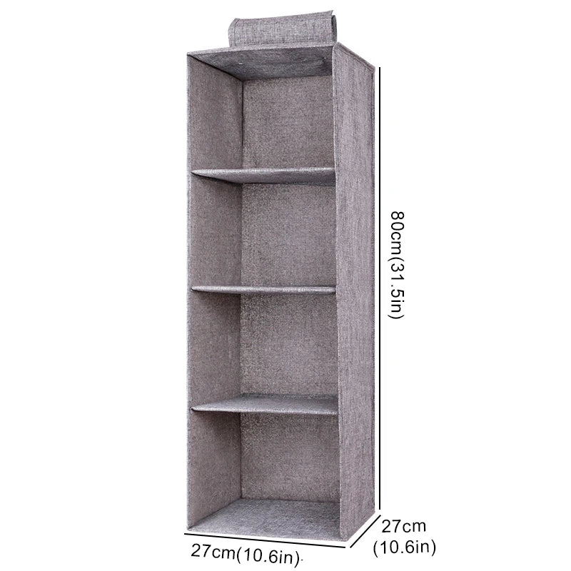 Cotton Linen Hanging Storage Organizer – Drawer Style Wardrobe Hanging Bag - SQN station By 22GM-style