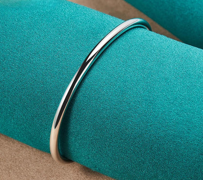 925 Sterling Silver 4mm Bead Bracelet – Minimal Solid Silver Jewelry - SQN station By 22GM-style