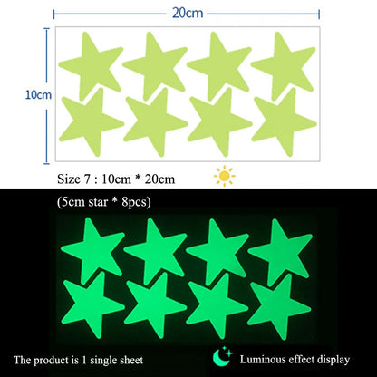 Glow in the Dark Star Wall Stickers – Luminous Kids Room & Bedroom Decoration - SQN station By 22GM-style