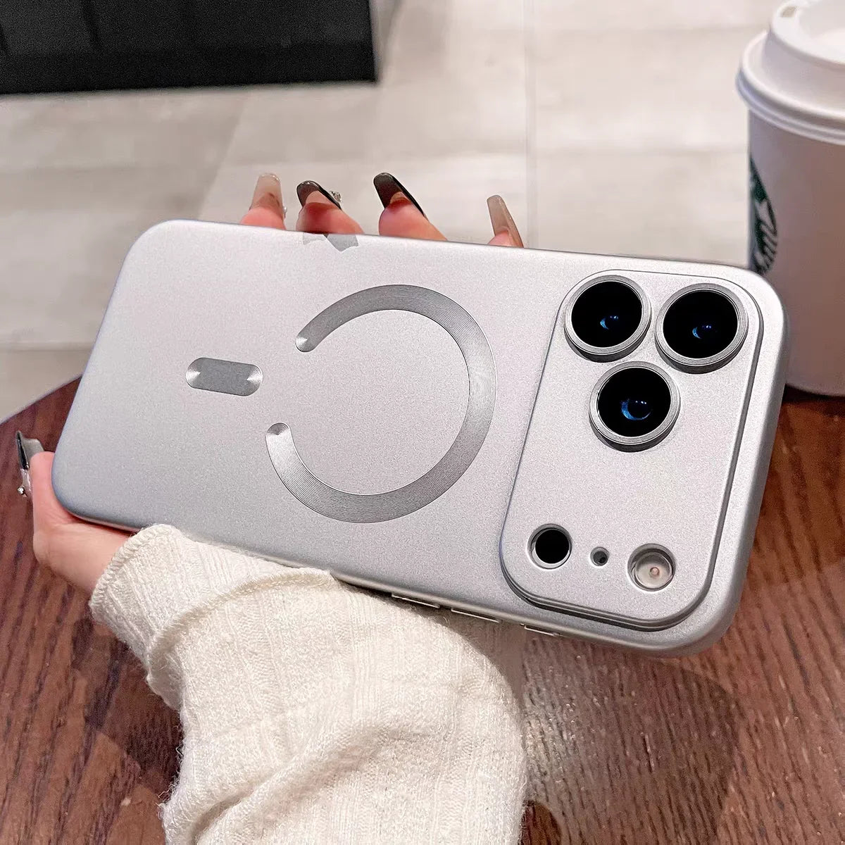 Metallic Magnetic MagSafe Case – Soft Protective Case for iPhone 12–17 Series with Lens Guard - SQN station By 22GM-style