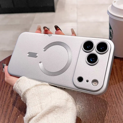 Metallic Magnetic MagSafe Case – Soft Protective Case for iPhone 12–17 Series with Lens Guard - SQN station By 22GM-style