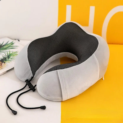 U-Shaped Memory Foam Neck Pillow – Soft Travel & Cervical Support Pillow for Airplane & Sleep - SQN station By 22GM-style