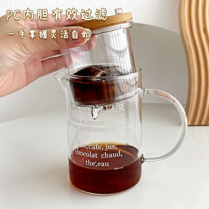 Glass Tea Separation Cup – Large Capacity Heat-Resistant Mug with Infuser for Flower Tea or Office Use