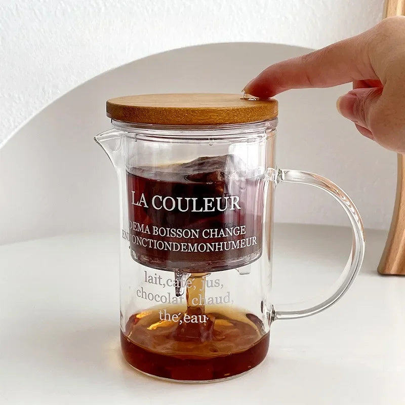 Glass Tea Separation Cup – Large Capacity Heat-Resistant Mug with Infuser for Flower Tea or Office Use