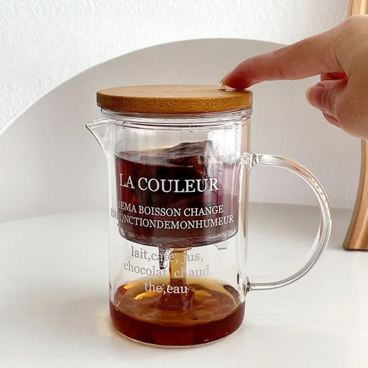 Glass Tea Separation Cup – Large Capacity Heat-Resistant Mug with Infuser for Flower Tea or Office Use