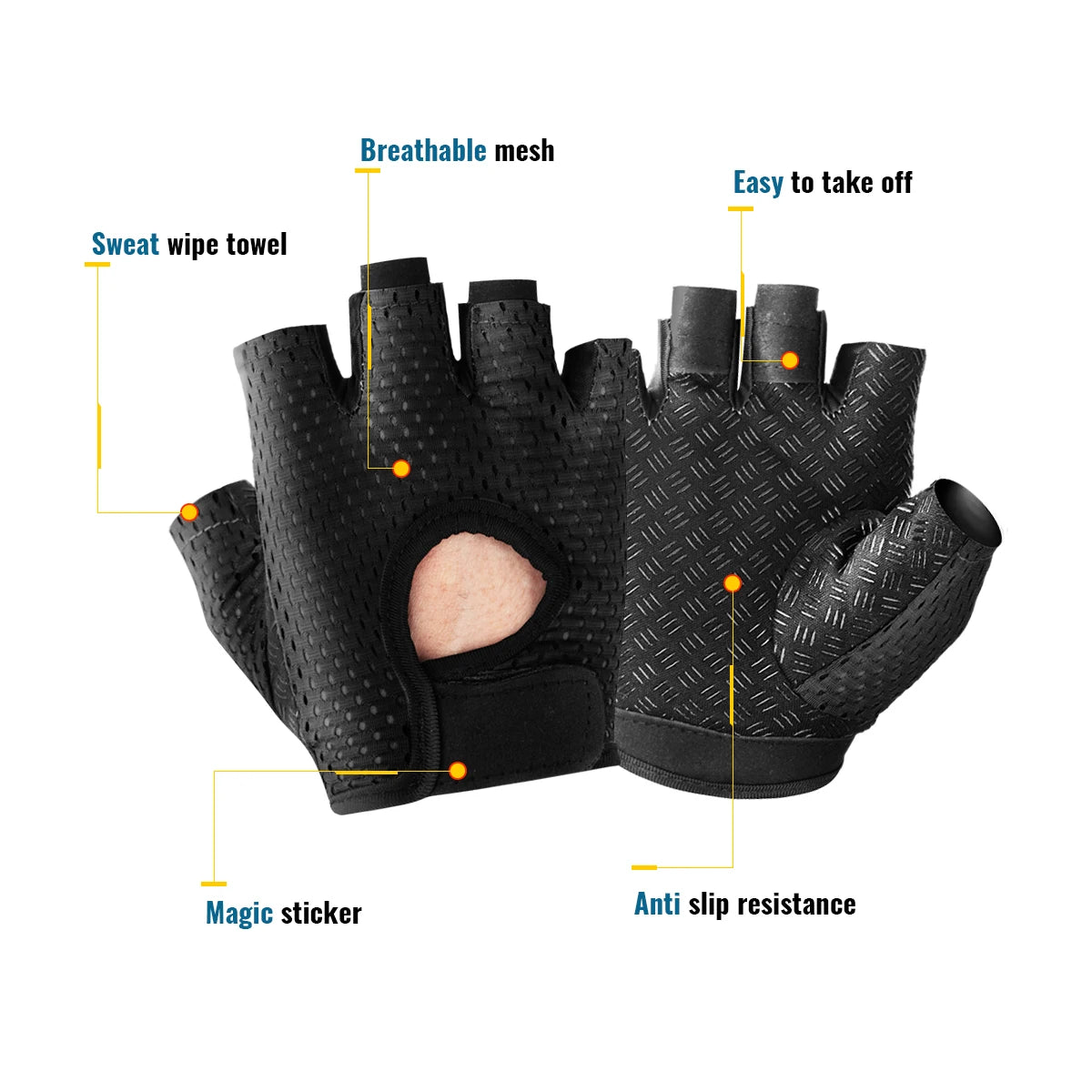 Women’s Fitness Gloves – Breathable Half-Finger Anti-Slip Gym Gloves for Cycling, Weight Training & Yoga - SQN station By 22GM-style