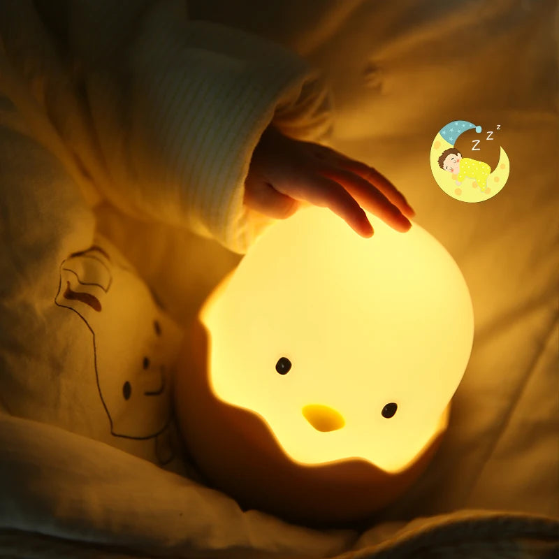 Eggshell LED Night Light – Cute Cartoon Touch Lamp with Adjustable Warm Light, Rechargeable for Kids Bedroom - SQN station By 22GM-style