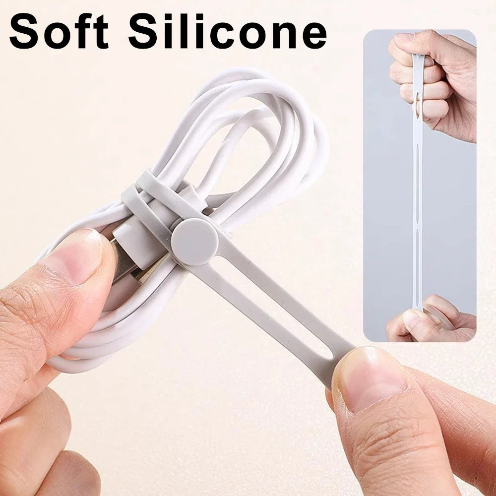 Reusable Silicone Cable Ties – Elastic Adjustable Cord Organizer Straps with Lock Buckle - SQN station By 22GM-style