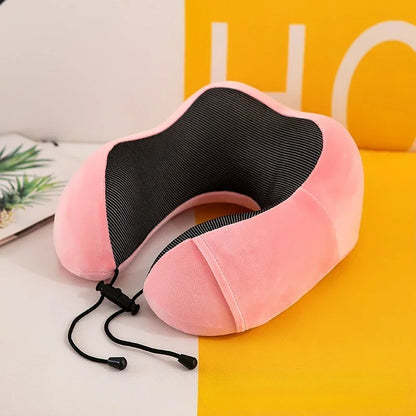 U-Shaped Memory Foam Neck Pillow – Soft Travel & Cervical Support Pillow for Airplane & Sleep - SQN station By 22GM-style