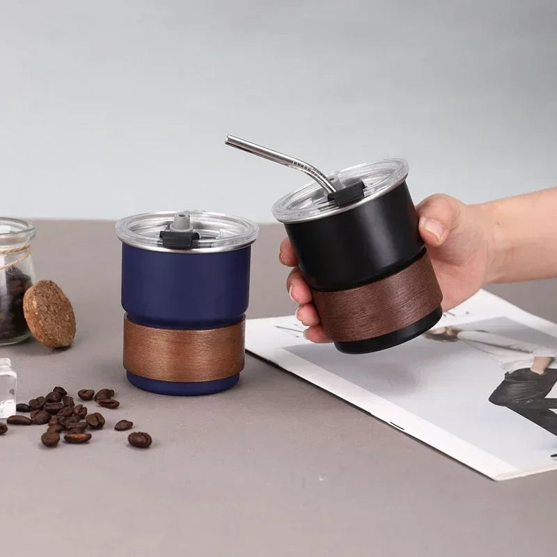 300ml Stainless Steel Camping Coffee Mug with Lid – Portable Heat-Resistant Outdoor Cup - SQN station By 22GM-style