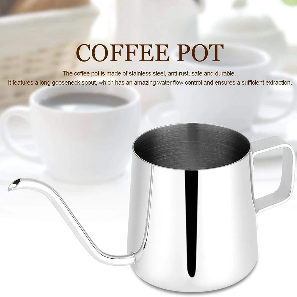 12oz Long Narrow Spout Coffee Pot – Stainless Steel Gooseneck Drip Kettle for Pour Over Brewing - SQN station By 22GM-style