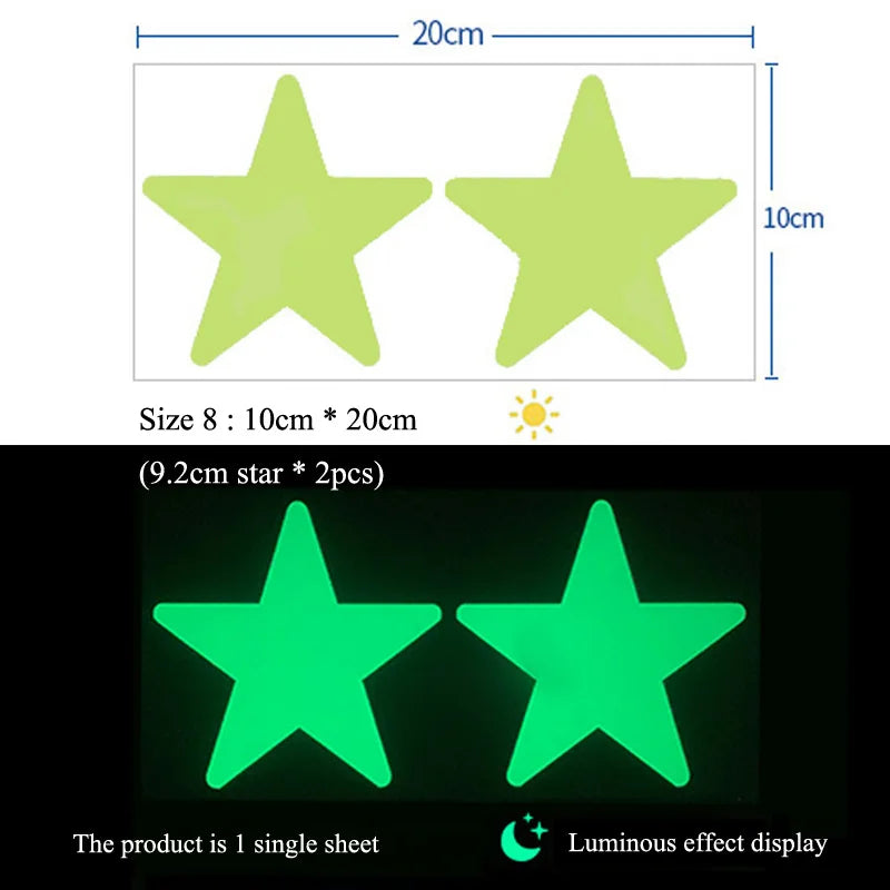 Glow in the Dark Star Wall Stickers – Luminous Kids Room & Bedroom Decoration - SQN station By 22GM-style