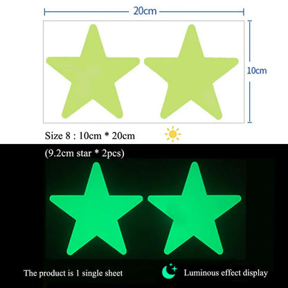 Glow in the Dark Star Wall Stickers – Luminous Kids Room & Bedroom Decoration - SQN station By 22GM-style
