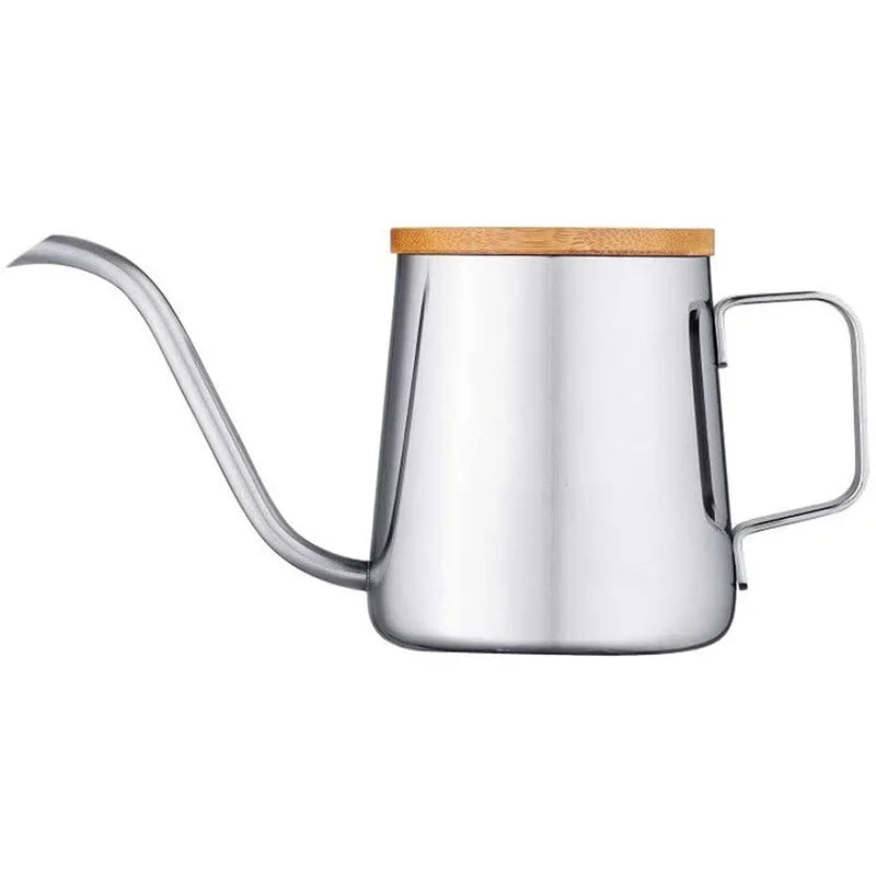 Stainless Steel Drip Kettle – 250ml/350ml Gooseneck Coffee & Tea Pot with Bamboo Lid for Pour Over - SQN station By 22GM-style