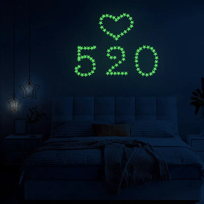 Glow in the Dark Star Wall Stickers – Luminous Kids Room & Bedroom Decoration - SQN station By 22GM-style