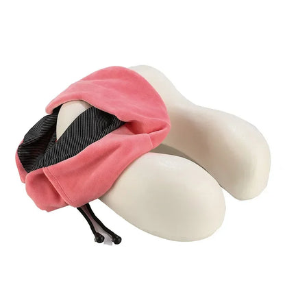 U-Shaped Memory Foam Neck Pillow – Soft Travel & Cervical Support Pillow for Airplane & Sleep - SQN station By 22GM-style
